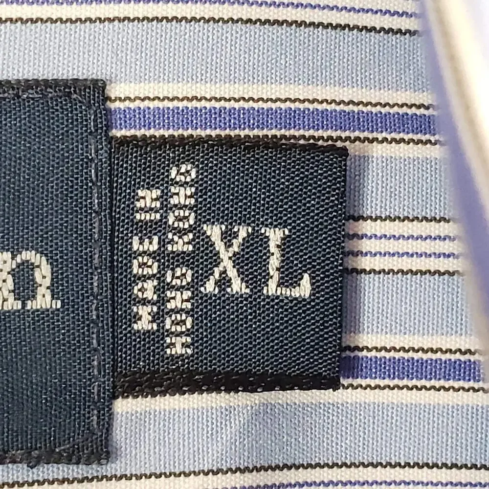 Polo Ralph Lauren Shirt Oxford Mens Size XL Stripe Button Down Long Sleeve Blue